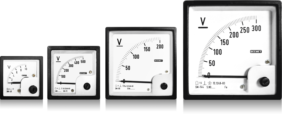 Beemet SM series Voltmeters are designed to an internationally accepted standard.