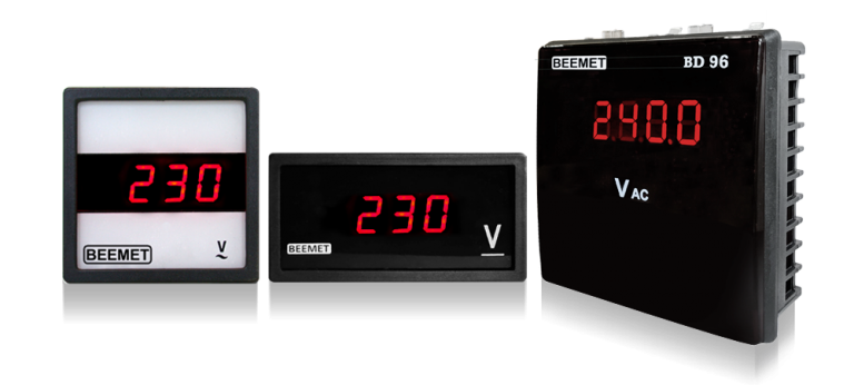 Beemet manufactures a wide array of Digital Panel Meters. Our meters comprise of high quality components and come with bright red 7-segment LED displays.